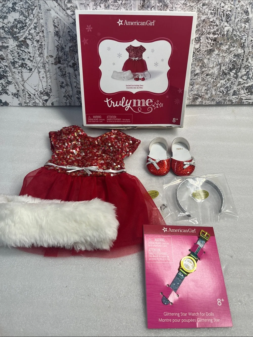American Girl Decked Out Holiday Outfit (Retired 2020) & Glittering Star Watch